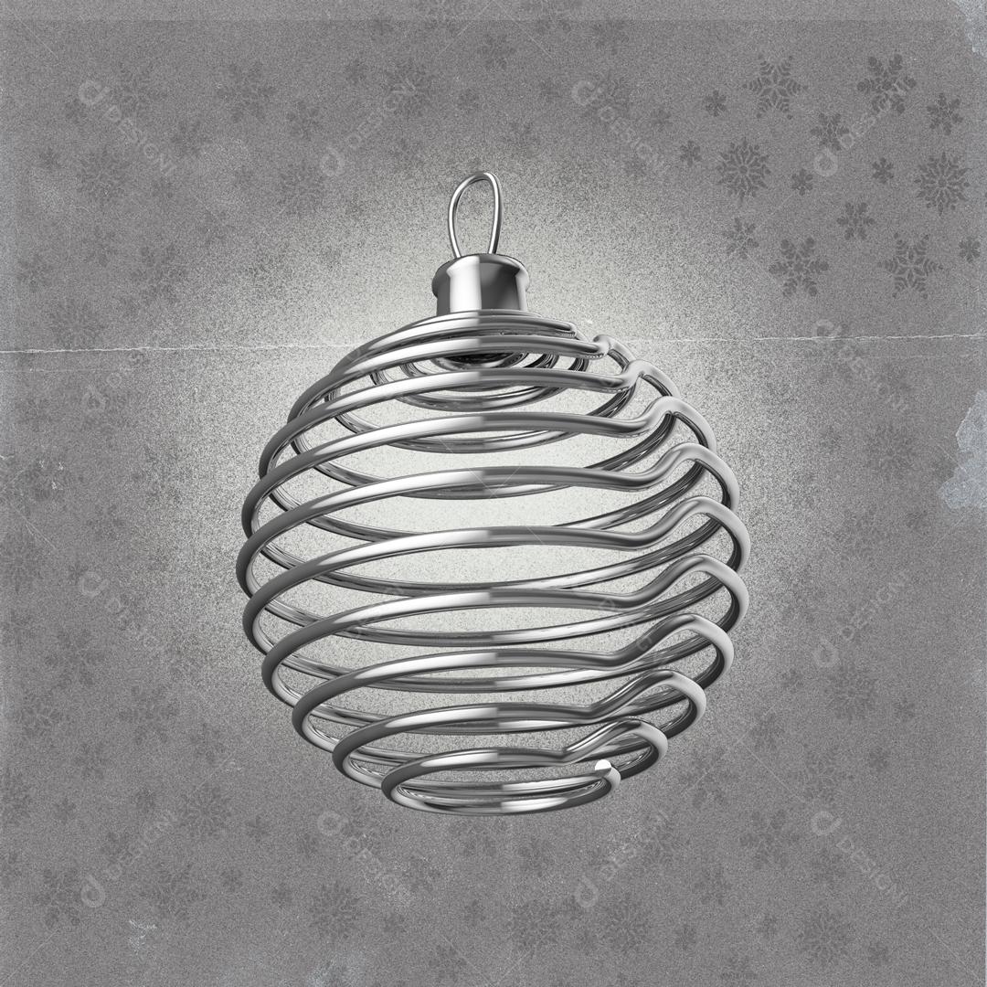 Elemento 3D Para Composição Bola De Natal Enfeite PSD Editável