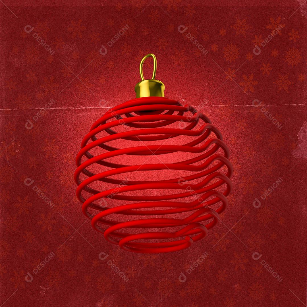 Elemento 3D Para Composição Bola De Natal Enfeite PSD Editável