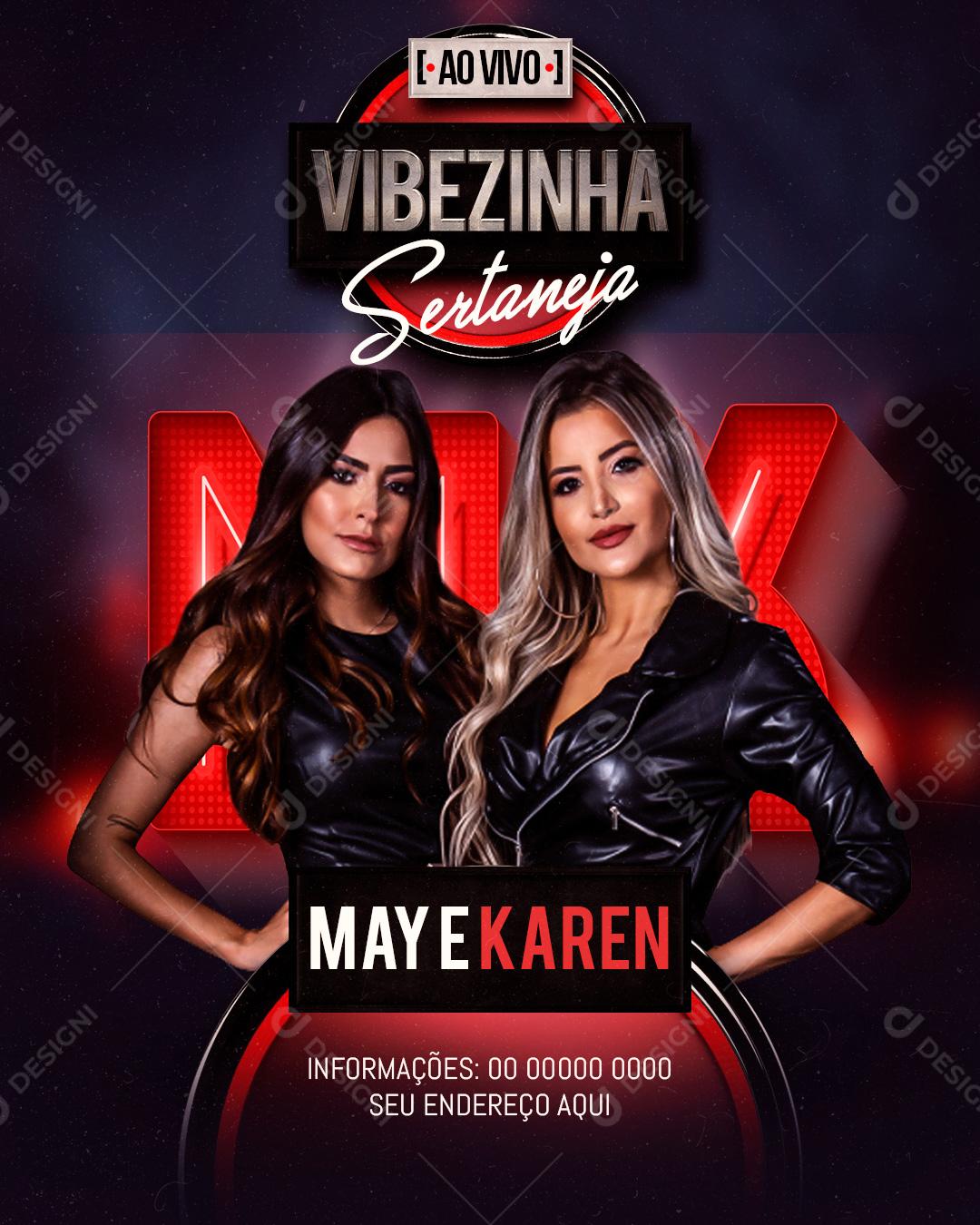 Feed Flayer Vibezinha Sertanejo Social Media PSD Editável