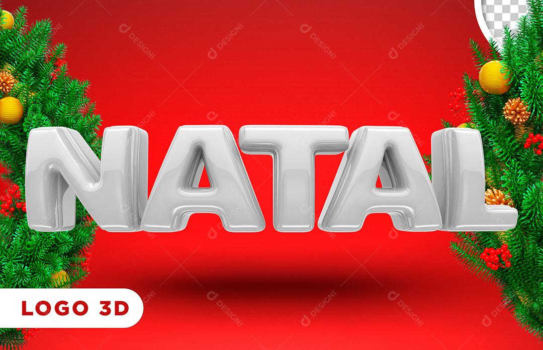 Social Media Texto 3D Natal Para Composição PSD