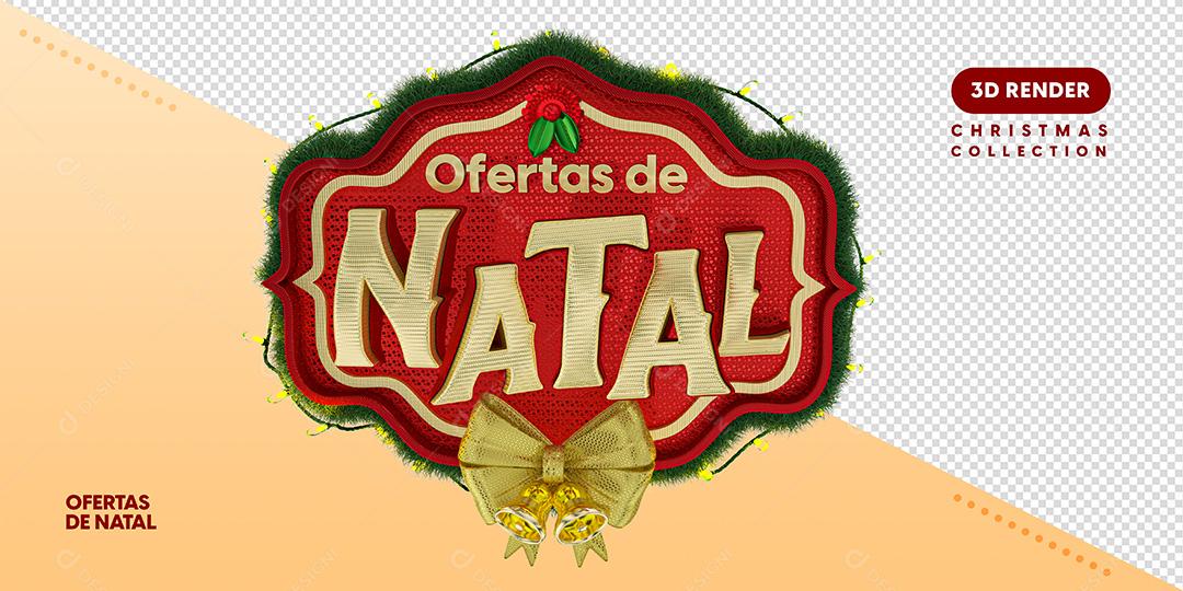 Selo 3D Para Composição Ofertas De Natal PSD Texto Editável