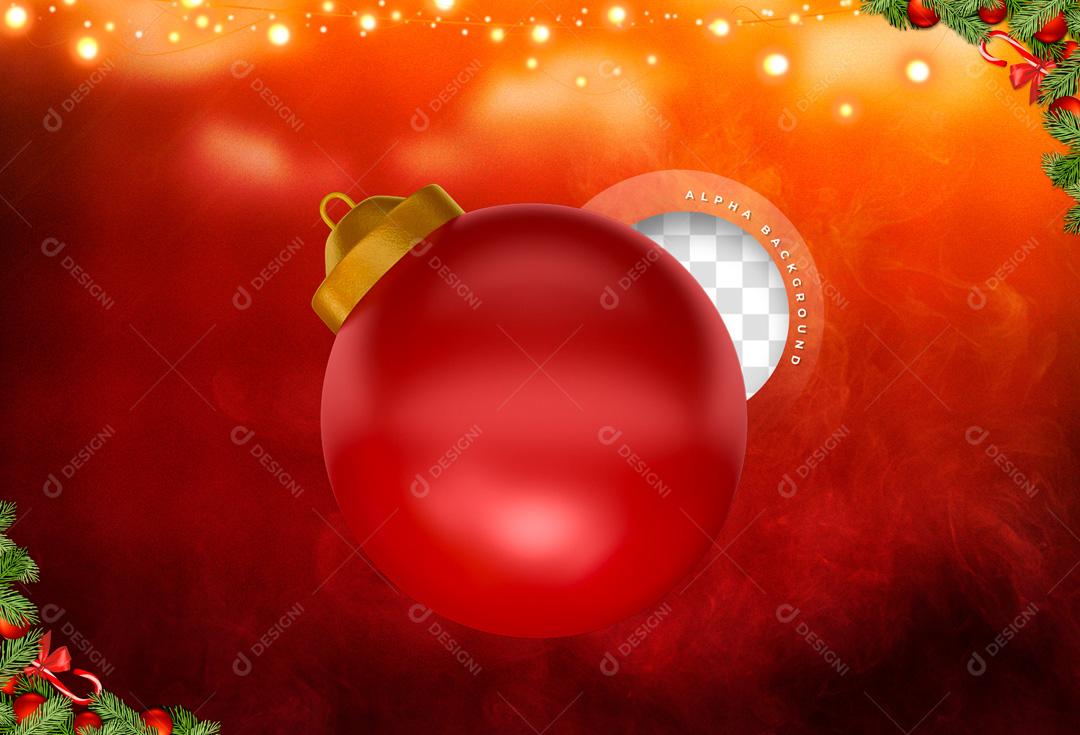 Elemento 3D Para Composição Bola De Natal Vermelha PNG Transparente Sem Fundo