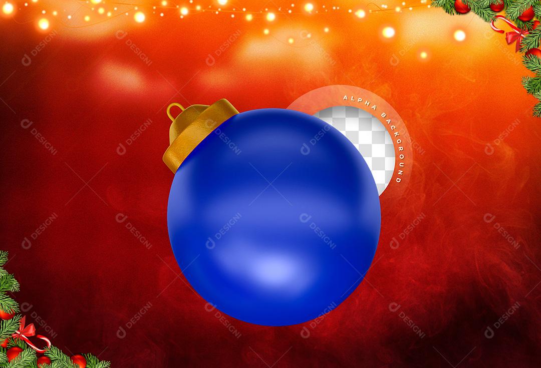 Elemento 3D Para Composição Bola De Natal Azul PNG Transparente Sem Fundo