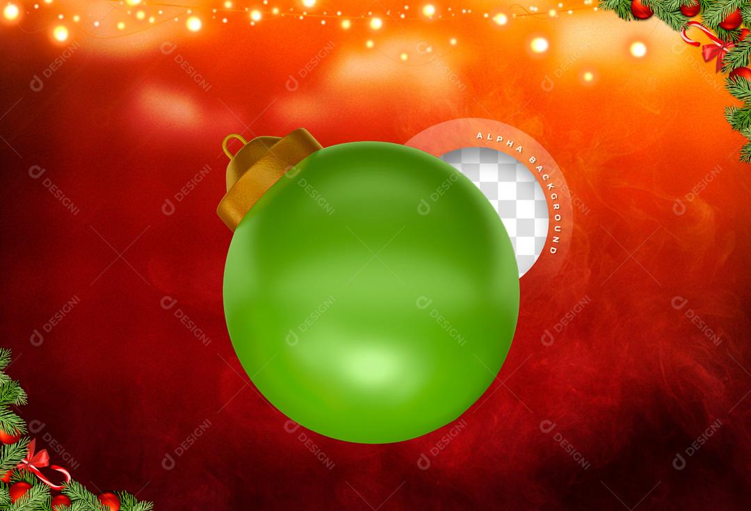 Elemento 3D Para Composição Bola De Natal Verde PNG Transparente Sem Fundo