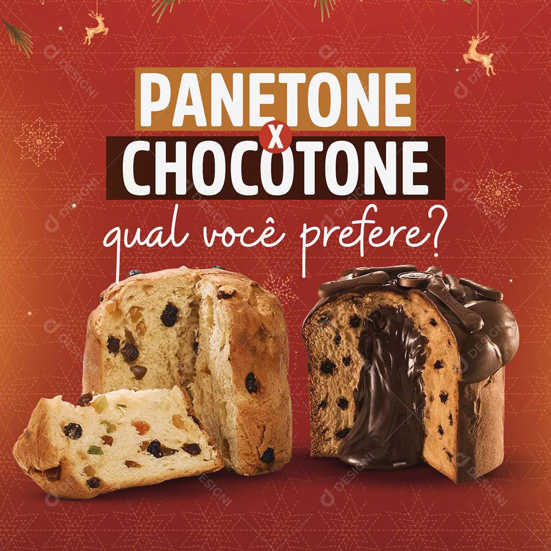 Post Panetone Ou Chocotone Social Media PSD Editável