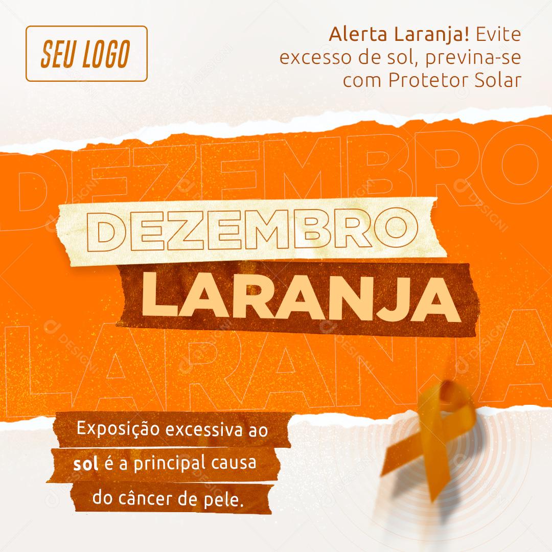 Dezembro Laranja Evite Excesso De Sol Social Media PSD Editável