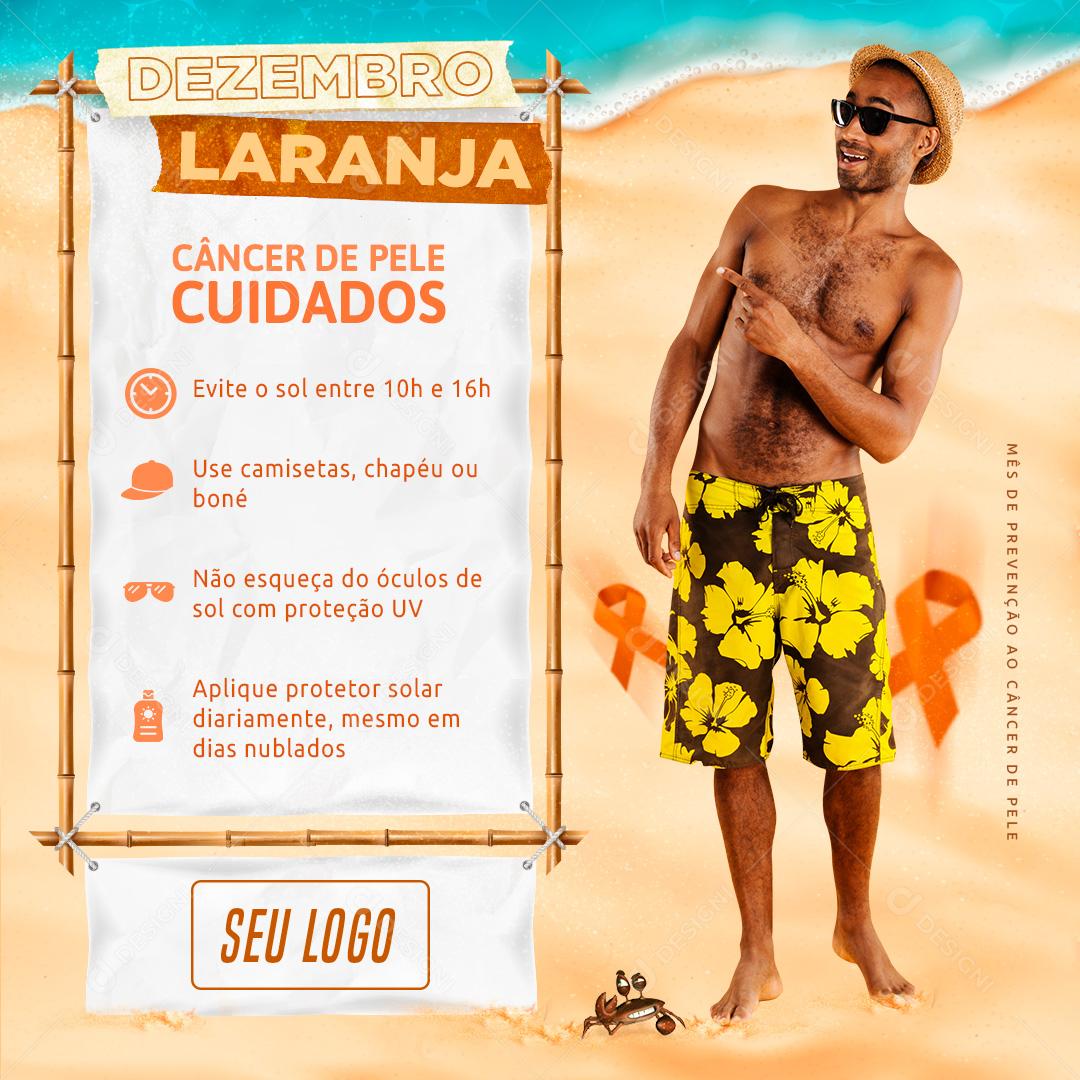 Dezembro Laranja Câncer De Pele Cuidados Social Media PSD Editável