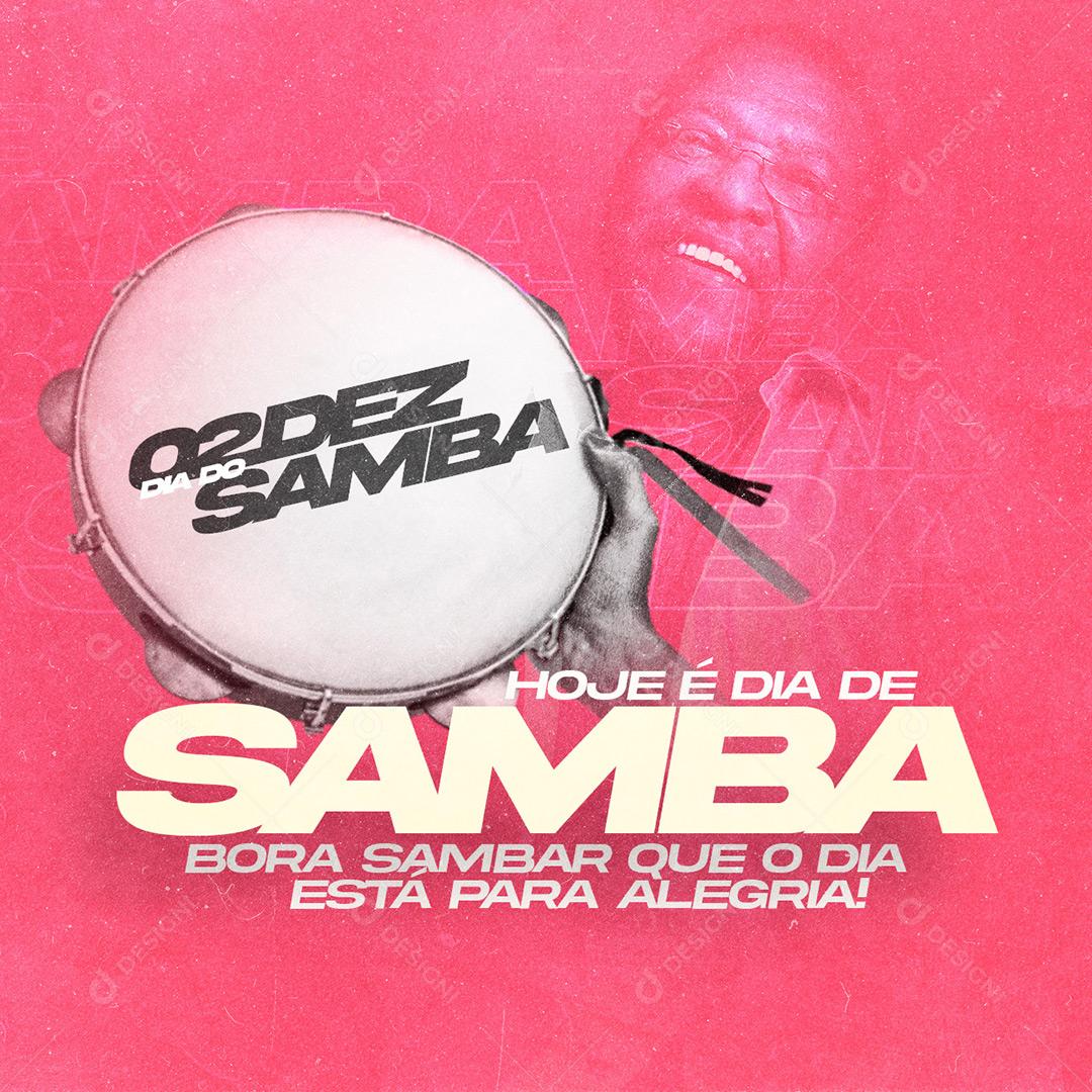 Social Media Dia Do Samba 2 De Dezembro PSD Editável