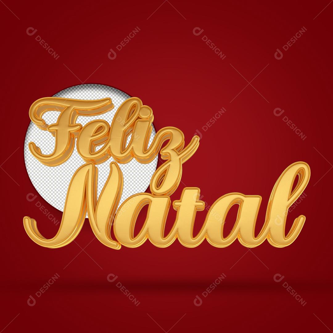 Selo 3D Para Composição Estrela De Natal Feliz Natal PSD Editável