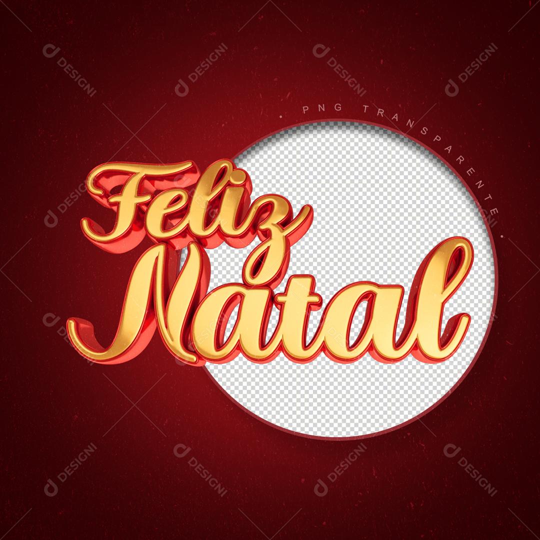 Selo 3D Para Composição Feliz Natal PSD Editável