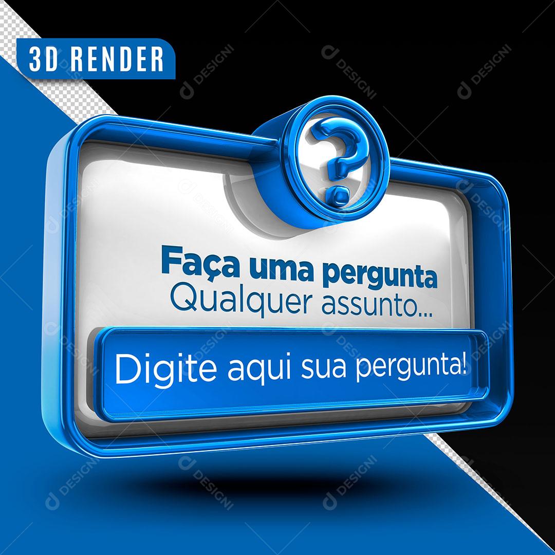 Caixas De Perguntas Instagram Elemento 3D Azul Redes Sociais PSD Editável