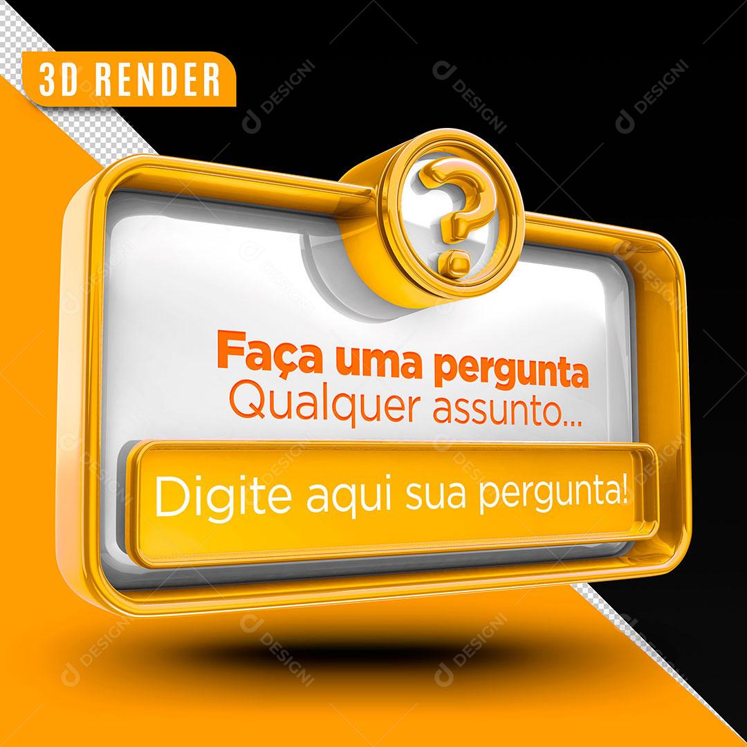 Elemento 3D Laranjado Instagram Caixas De Perguntas  Redes Sociais PSD Editável