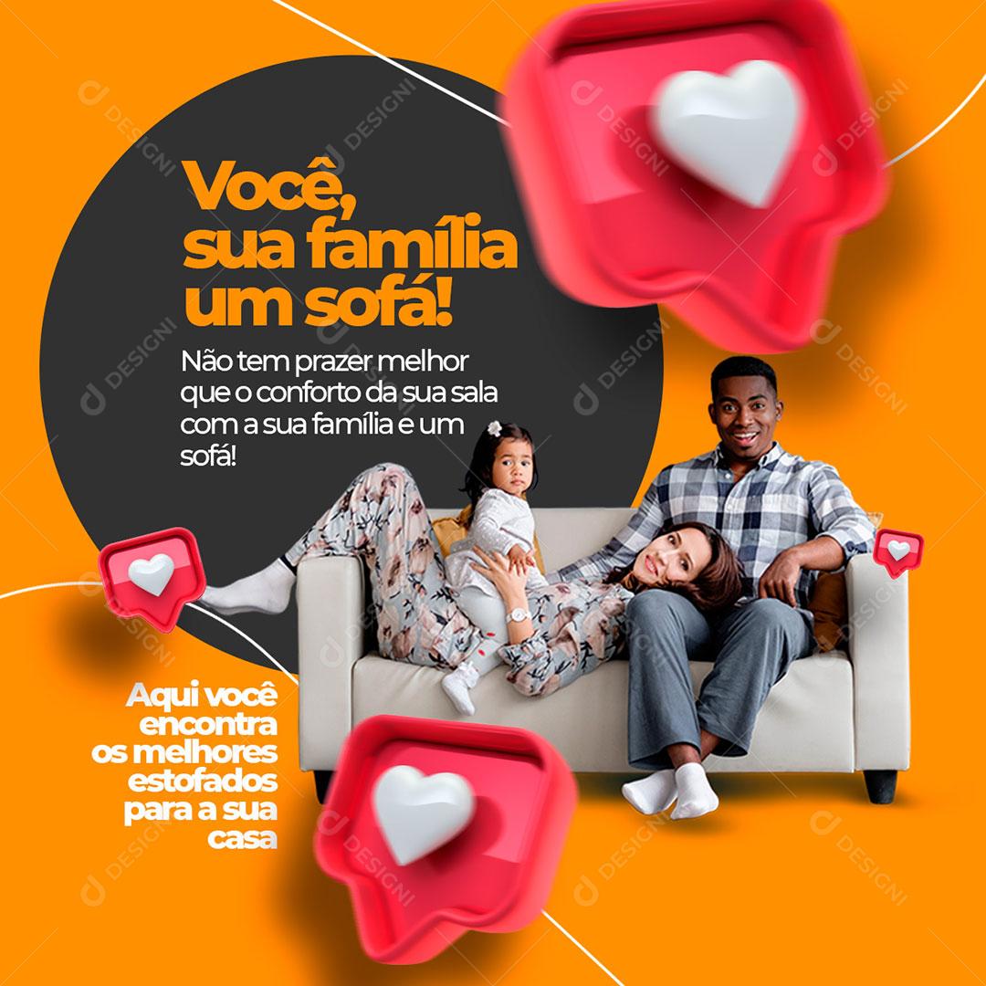 Mobile Social Media Stores You Your Family A Sofa Editable PSD