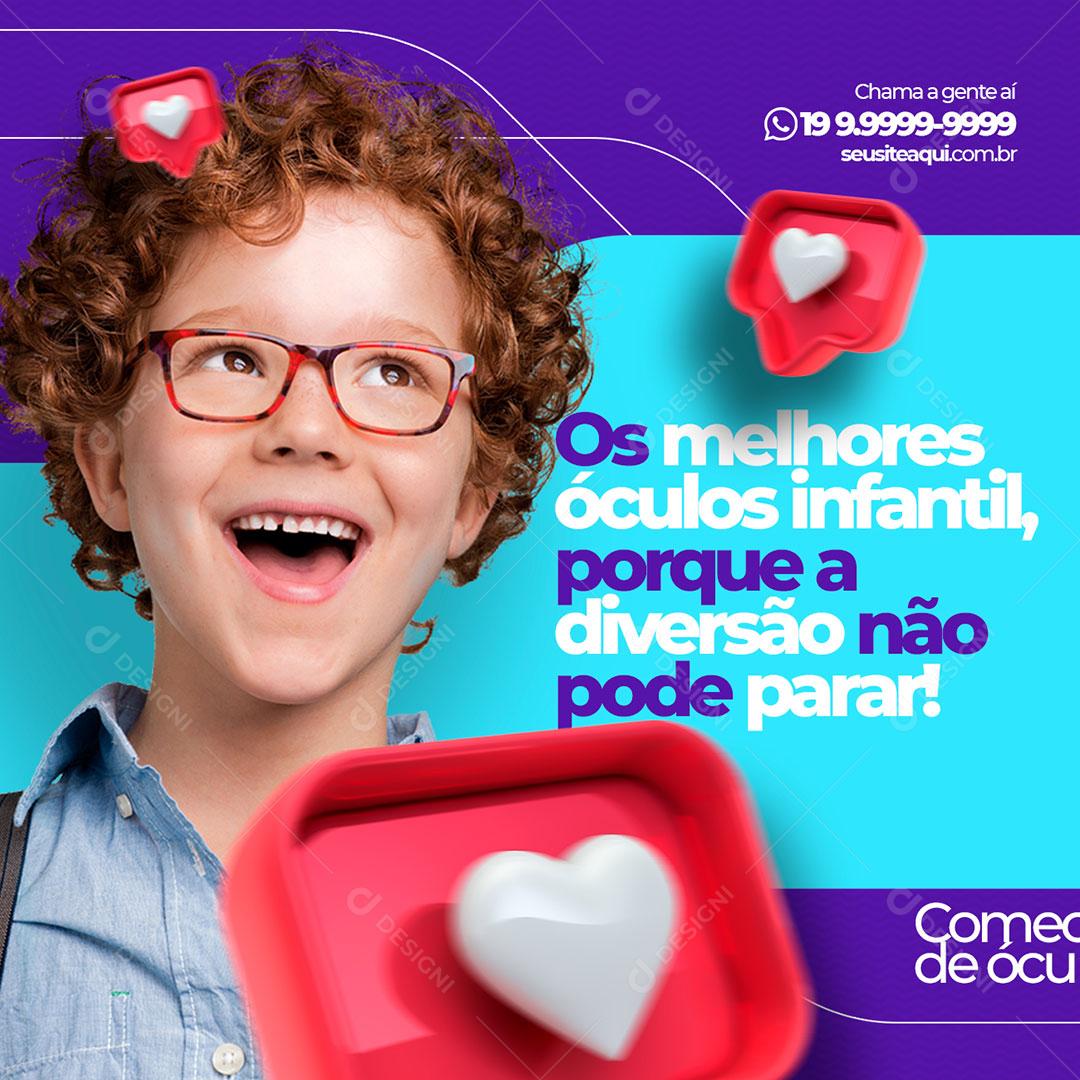 Ótica Social Media Os Melhores Óculos Infantil PSD Editável