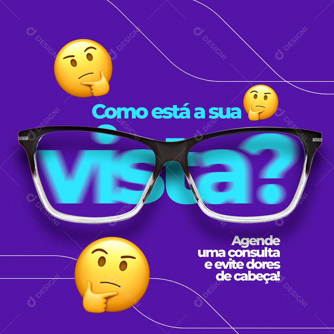 Social Media Óticas Como Está Sua Vista PSD Editável