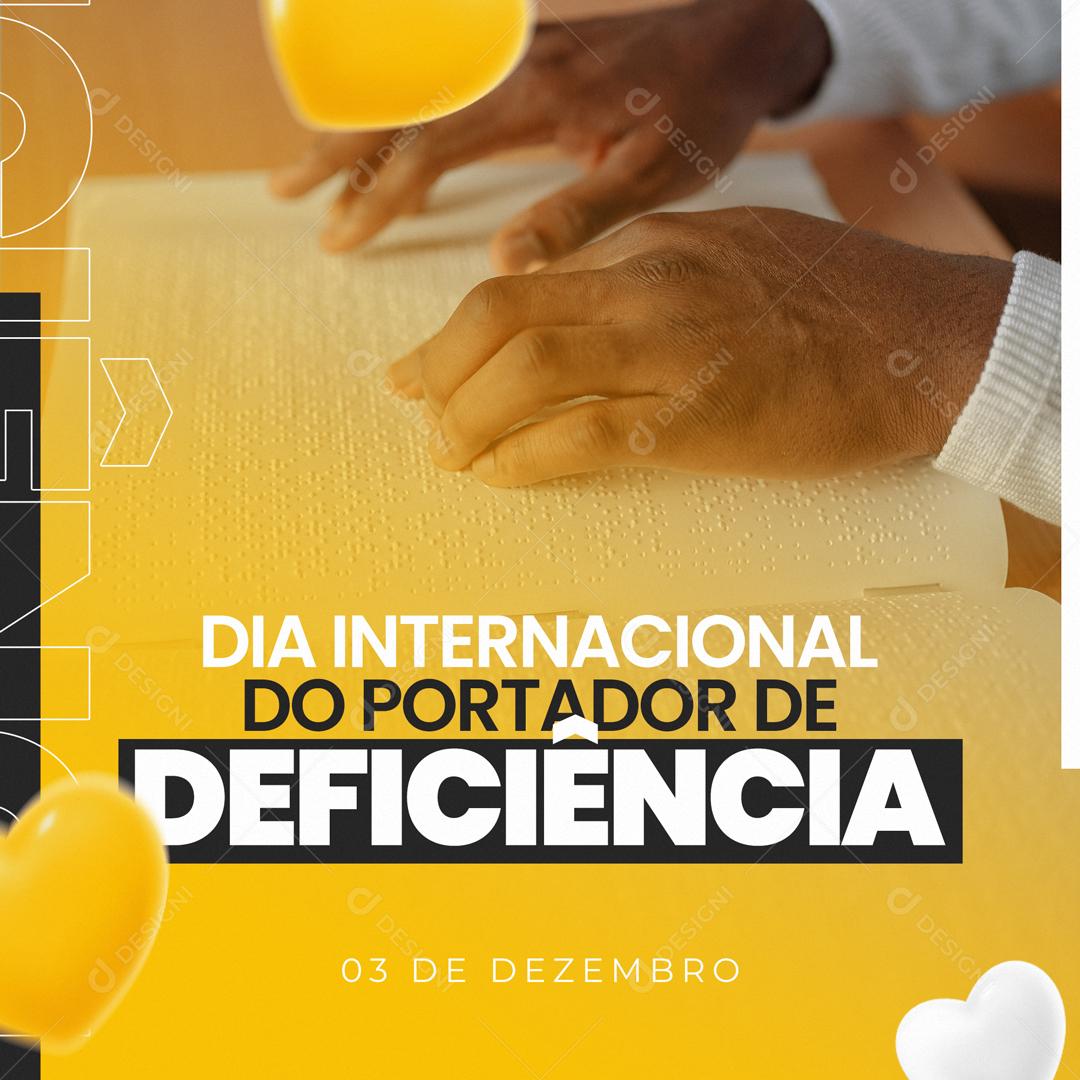 Dia Internacional Do Portador De Deficiência Social Media PSD Editável