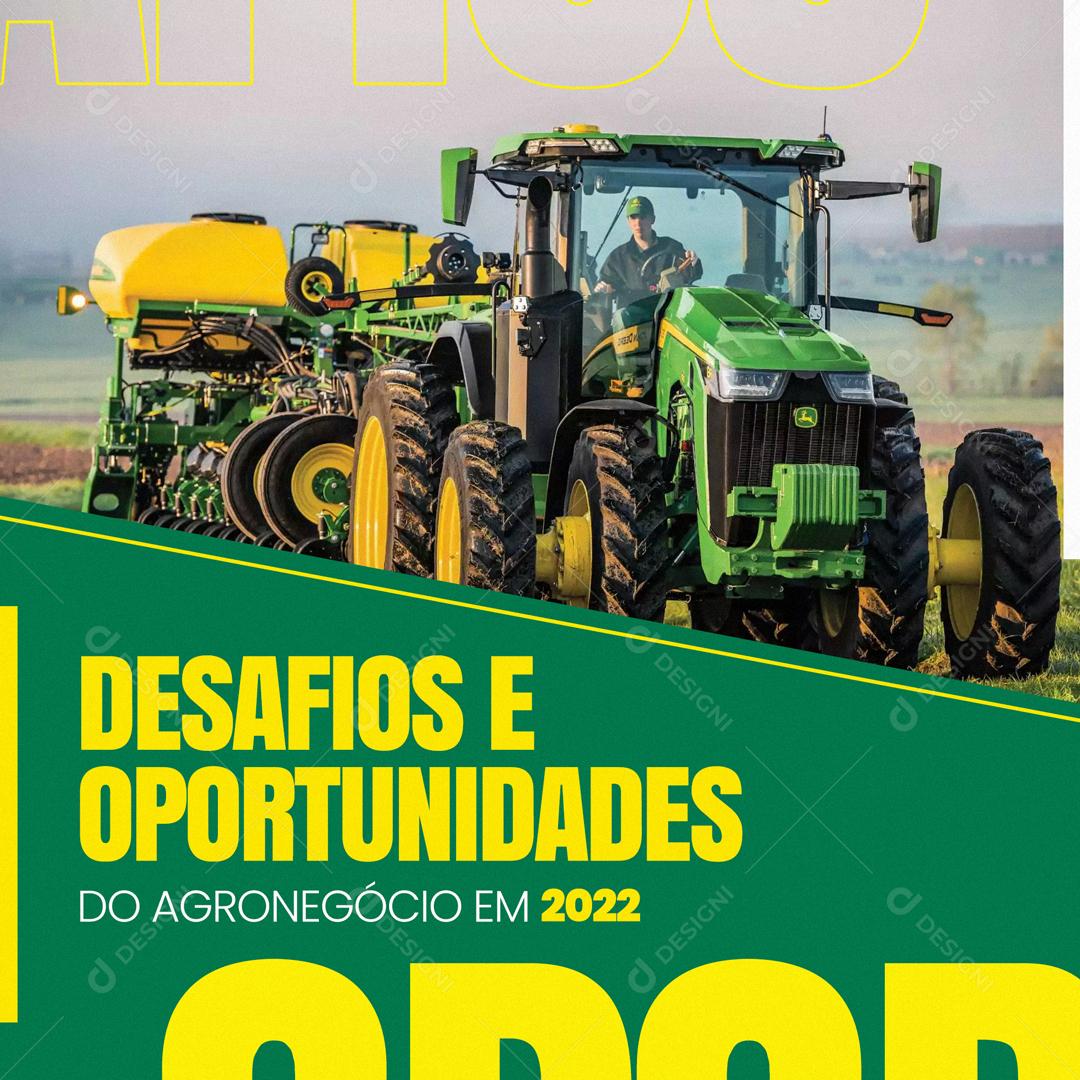 Desafios E Oportunidades Do Agronegócios Em Social Media PSD Editável