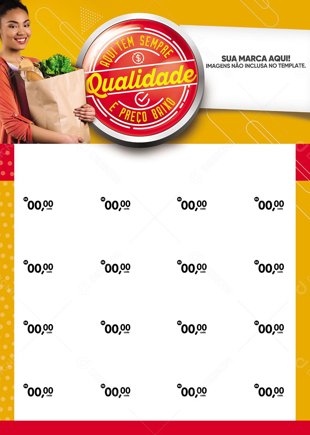 Social Media Encarte Supermercado Aqui Tem Sempre QualidadeE Preço Baixo PSD Editável
