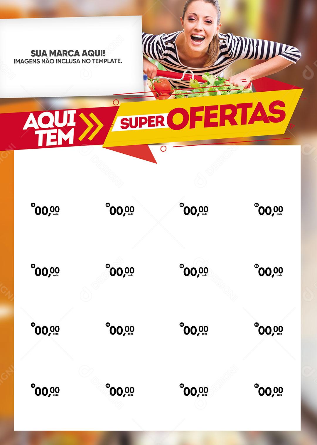 Social Media Encarte Supermercado Aqui Tem Super Ofertas PSD Editável