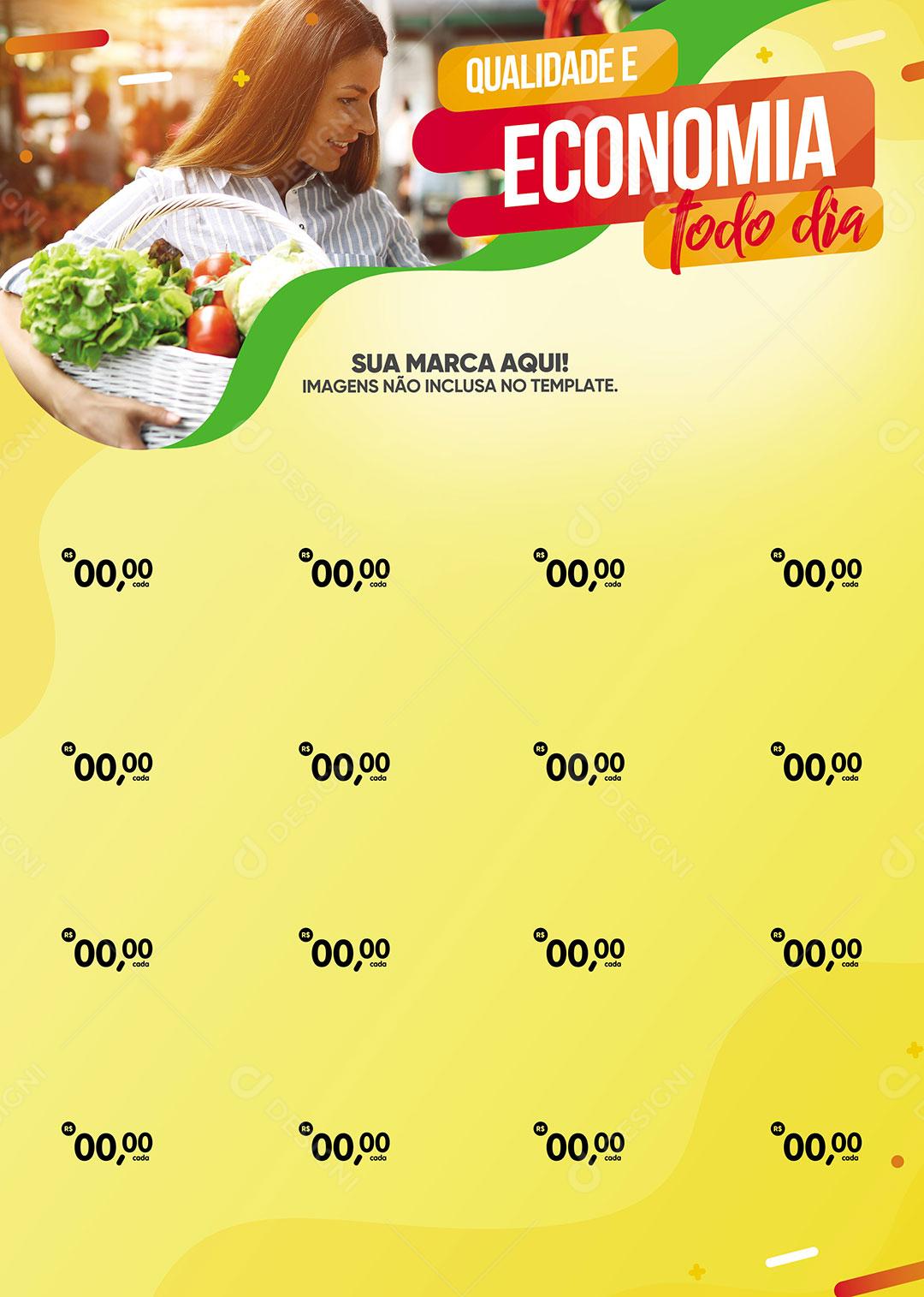 Encarte Social Media Supermercado Qualidade E Economia Todo Dia PSD Editável