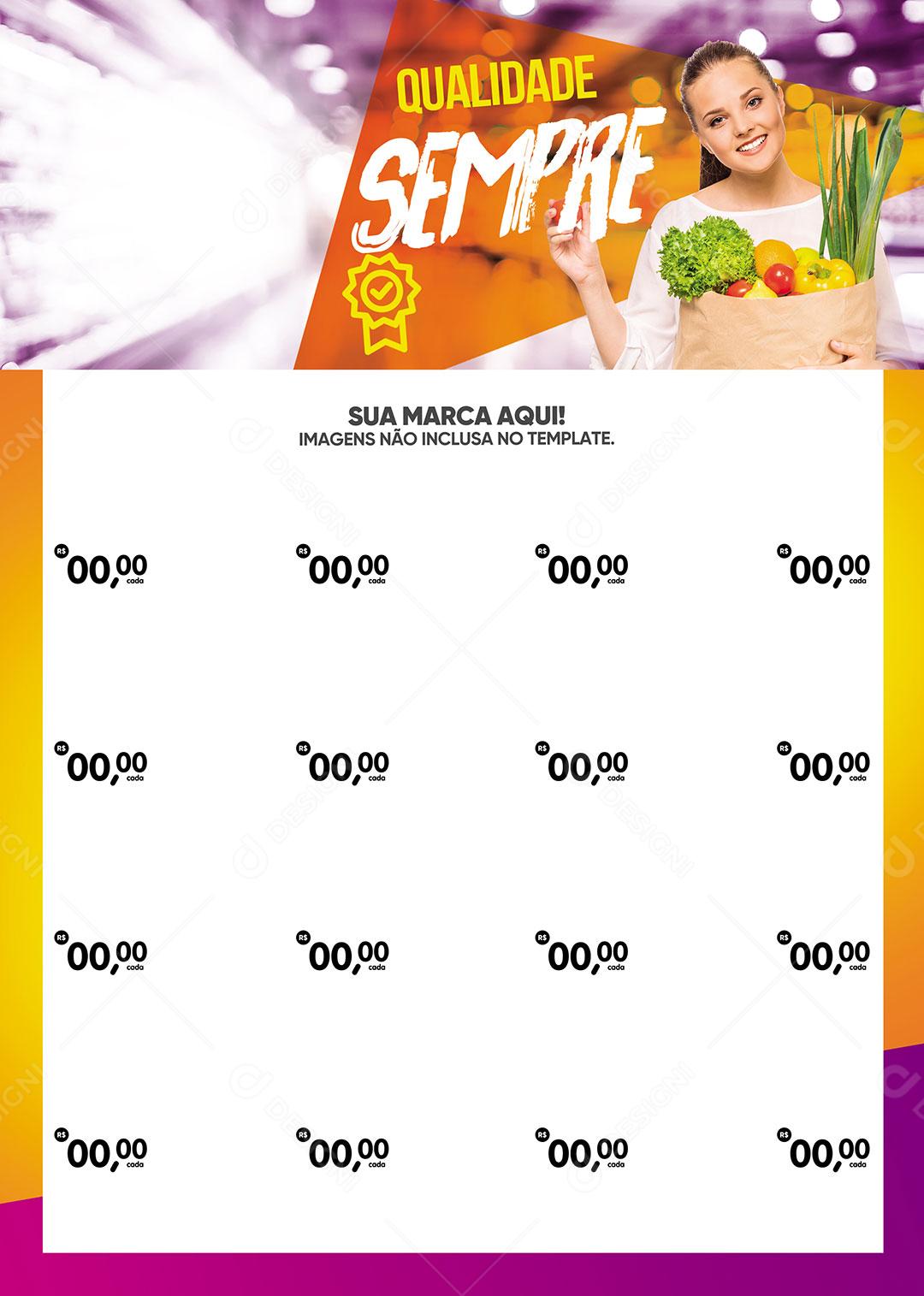 Encarte Social Media Supermercado Qualidade Sempre PSD Editável