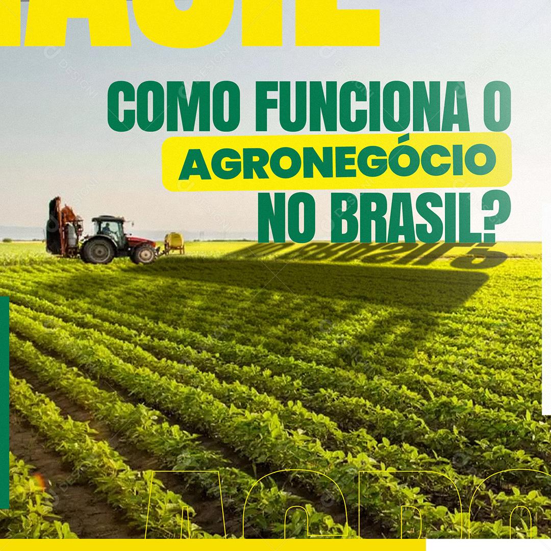 Post Agronomia Como Funciona O Agronegócio Social Media PSD Editável
