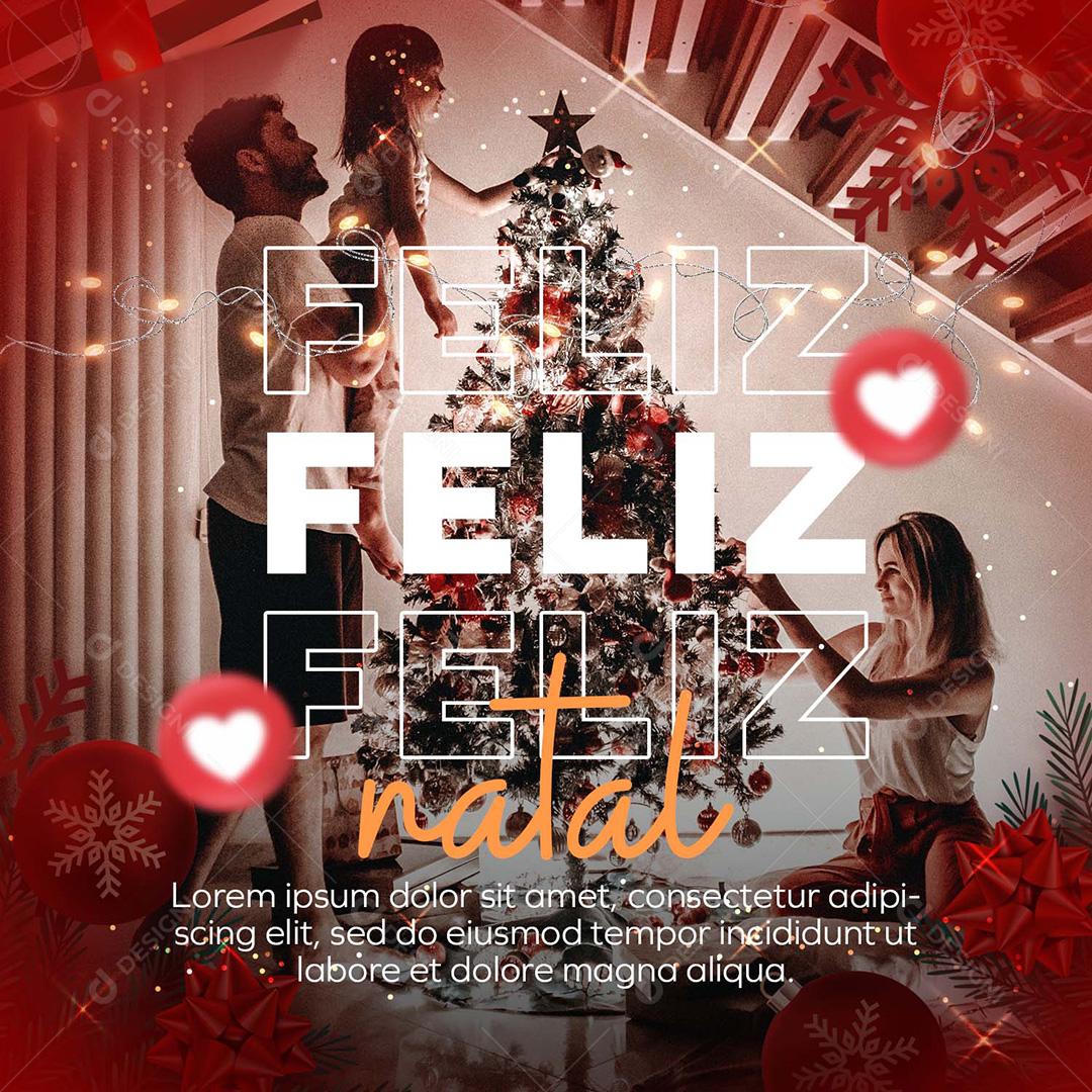 Post Feliz Natal Social Media PSD Editável