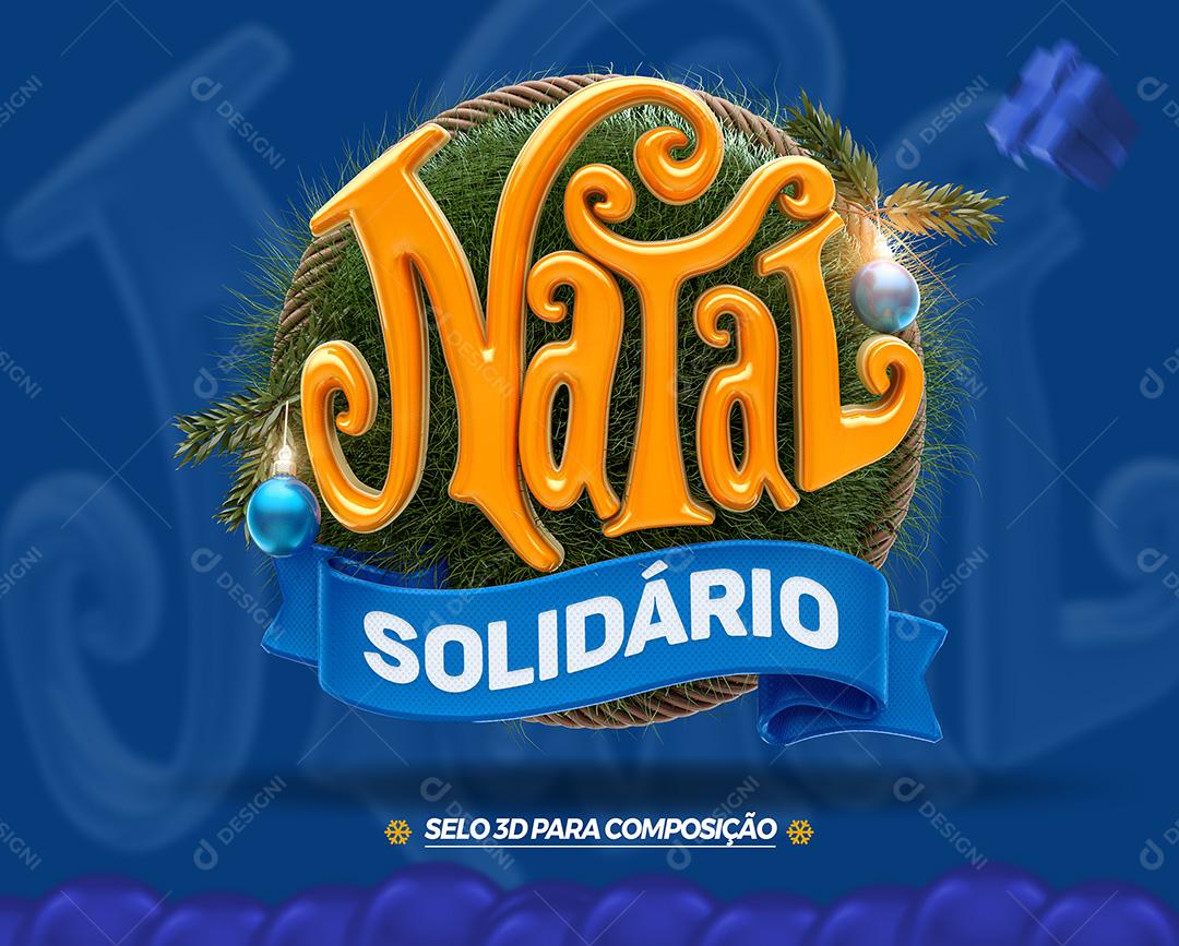 Selo 3D para Composição Natal Solidário PSD