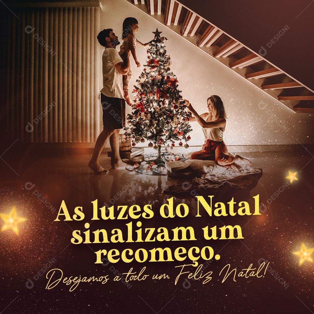 As Luzes De Natal Sinalizam Um Recomeço Social Media PSD Editável