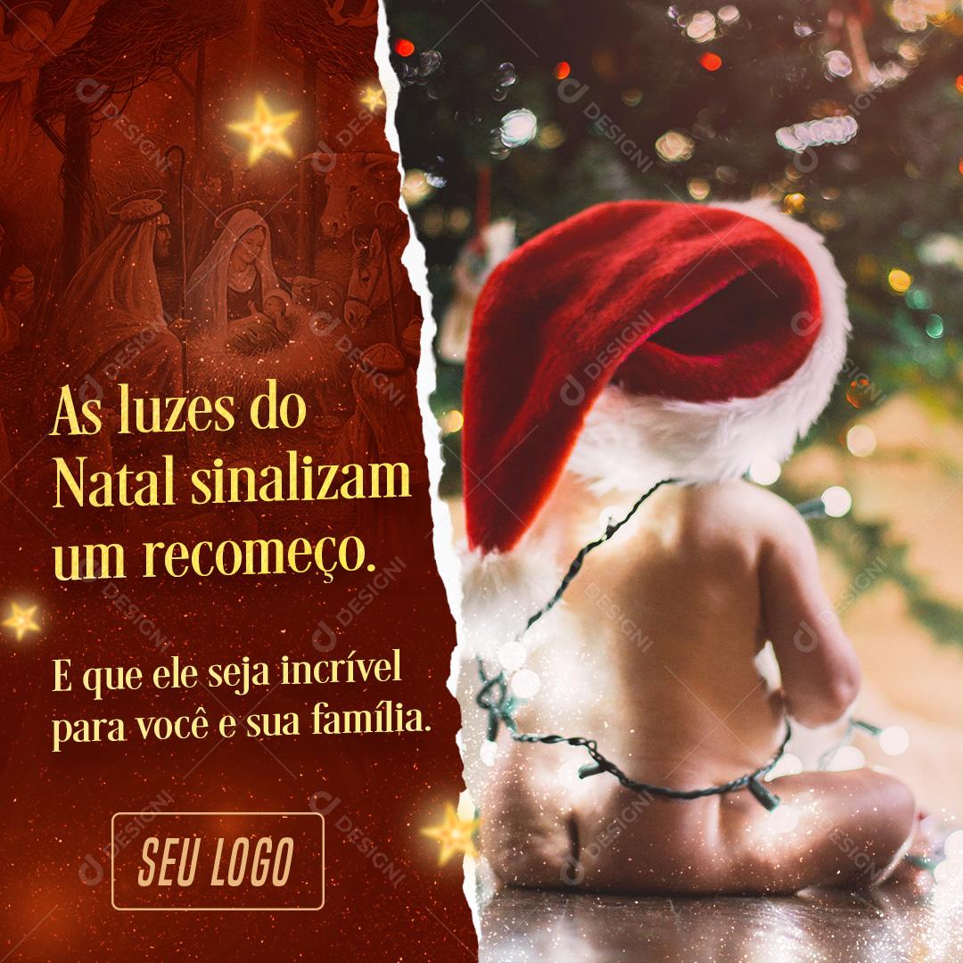 As Luzes De Natal Sinalizam Um Recomeço Social Media PSD Editável