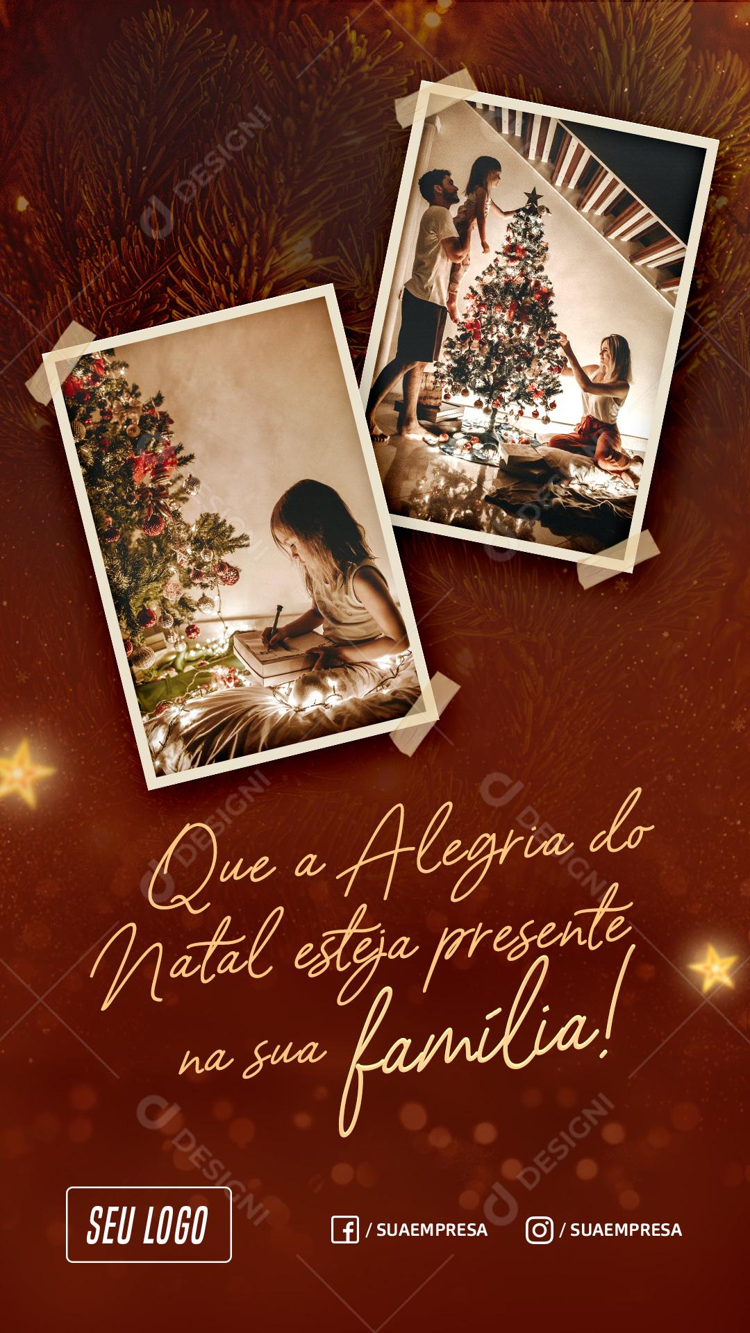 Que A Alegria Do Natal Esteja Presente Na sua Casa Social Media PSD Editável