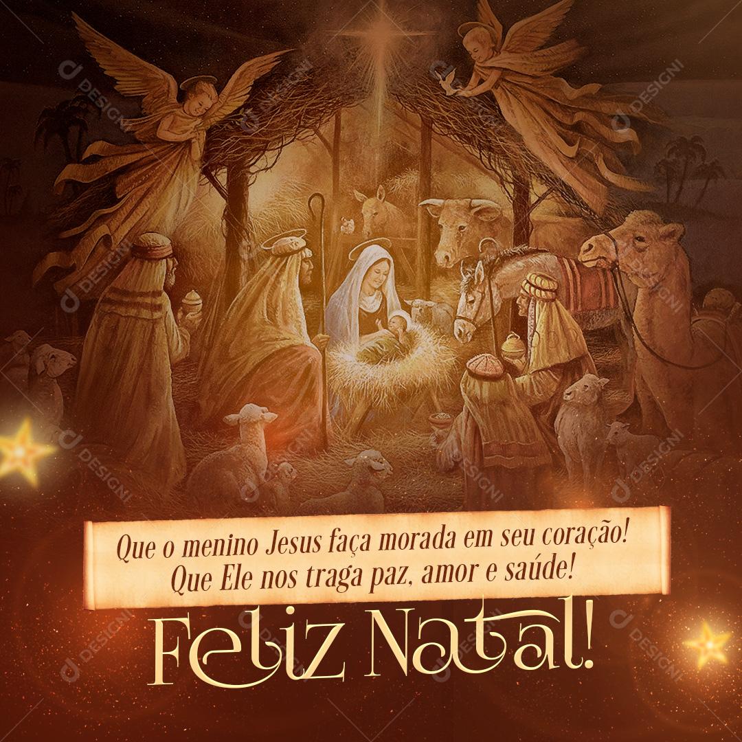 Que o Menino Jesus Faça Pousada Em Seu Coração Natal Social Media PSD Editável