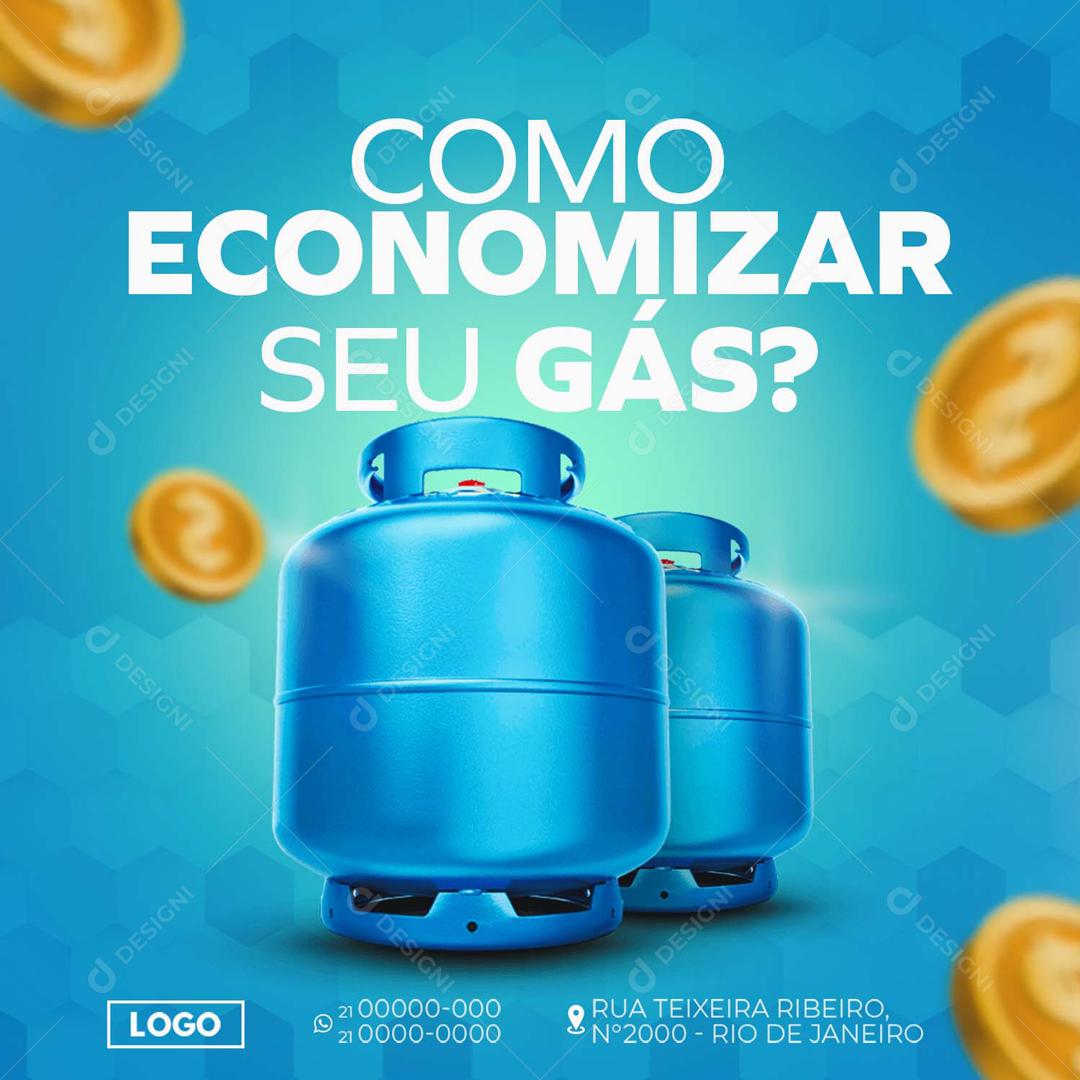 Como Economizar Seu Gás Social Media PSD Editável