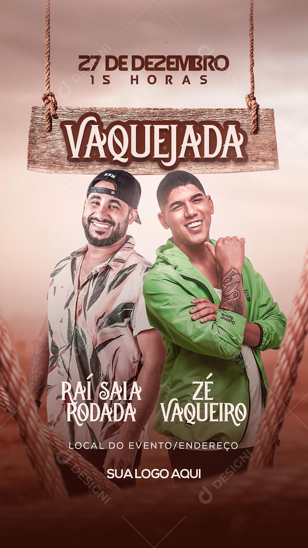 Feed Flayer Vaquejada Raí Saia Rodada Social Media PSD Editável