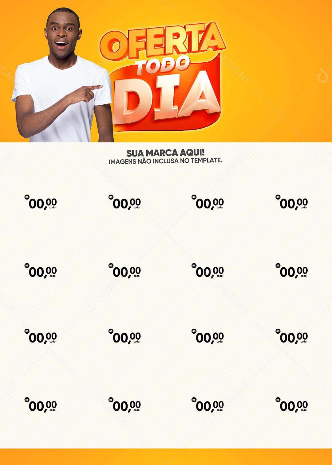 Encarte Social Media Supermercado Oferta Todo Dia PSD Editável