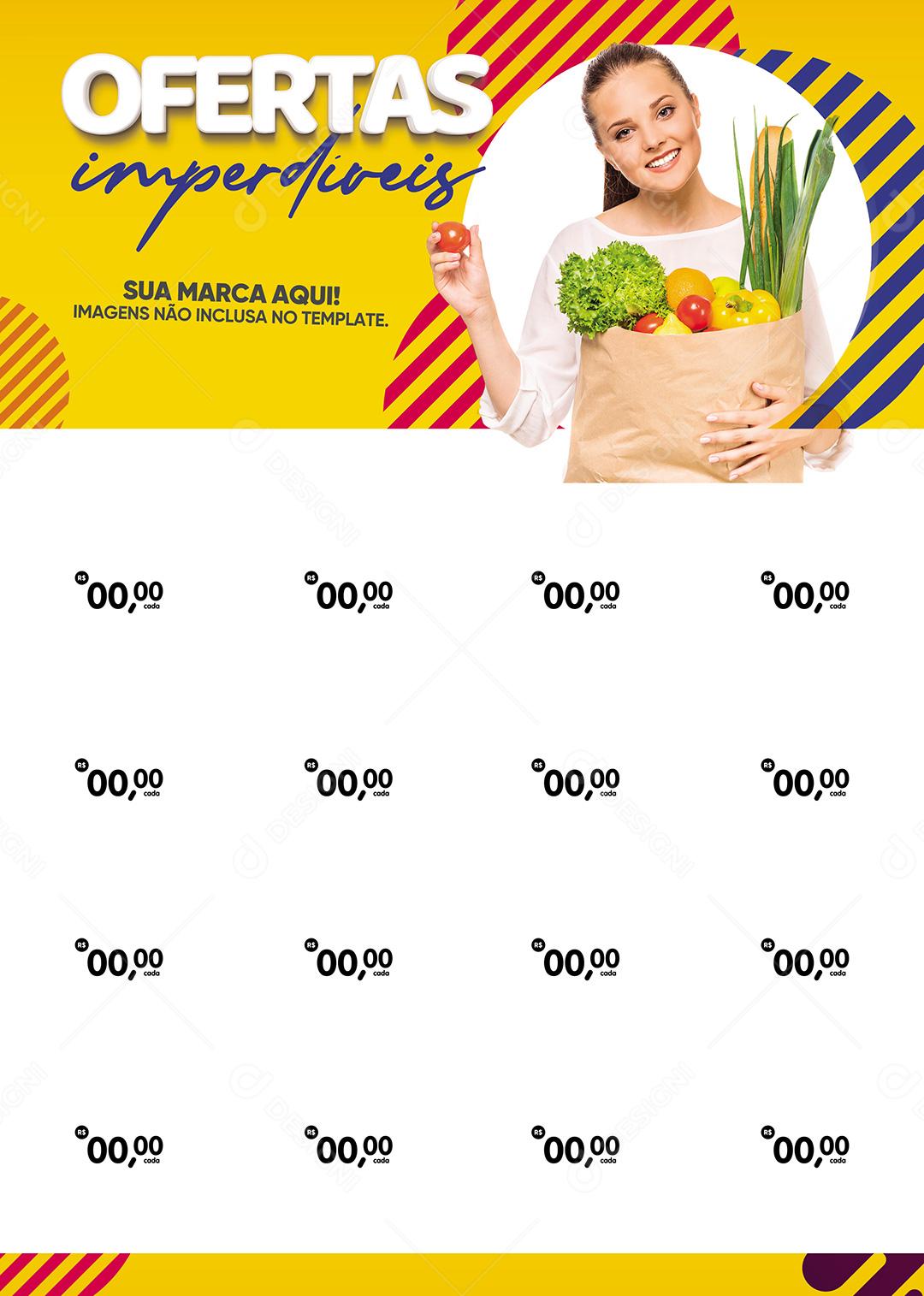Encarte Social Media Supermercado Ofertas Imperdiveis  PSD Editável