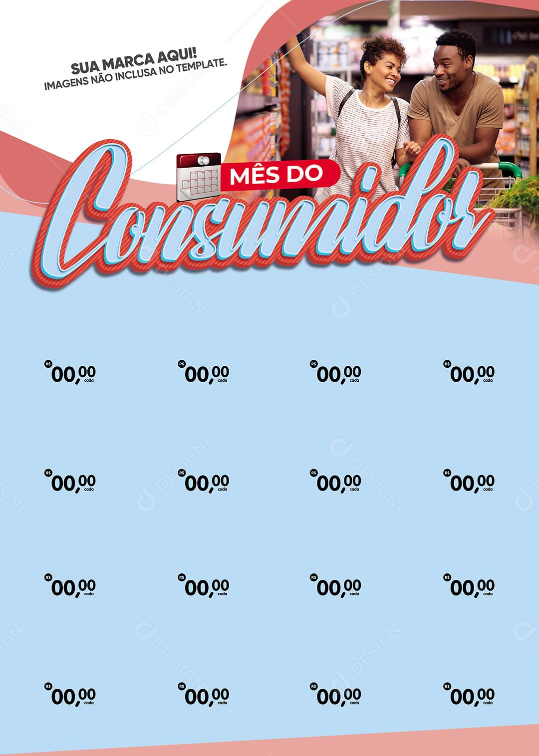 Social Media Encarte Supermercado Mês Do Consumidor PSD Editável
