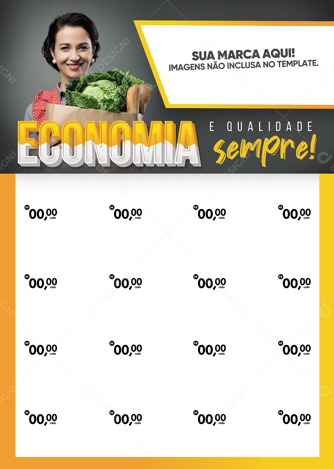 Encarte Social Media Supermercado Economia E Qualidade Sempre PSD Editável