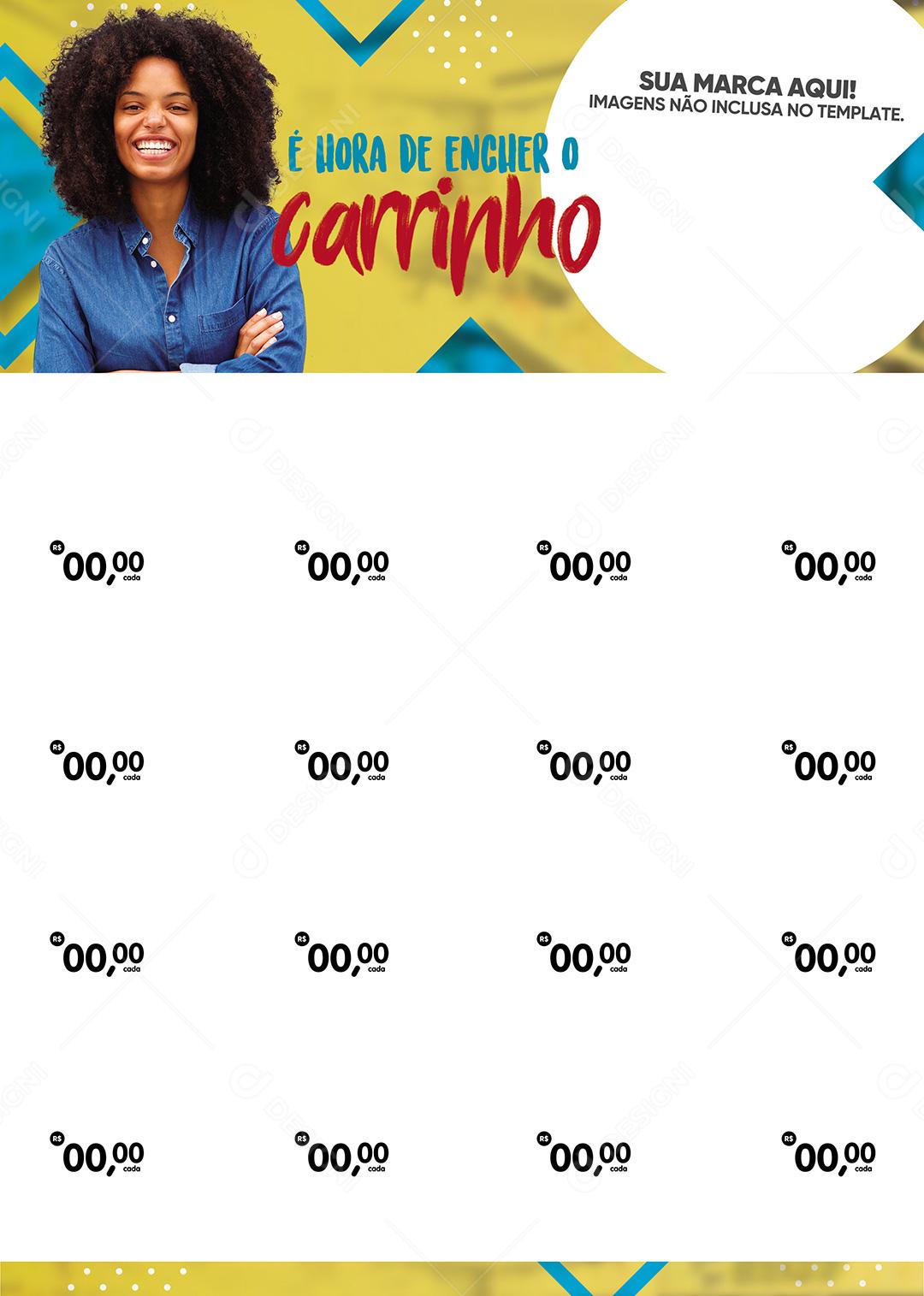 Encarte Social Media Supermercado É Hora De Encher O Carrinho PSD Editável