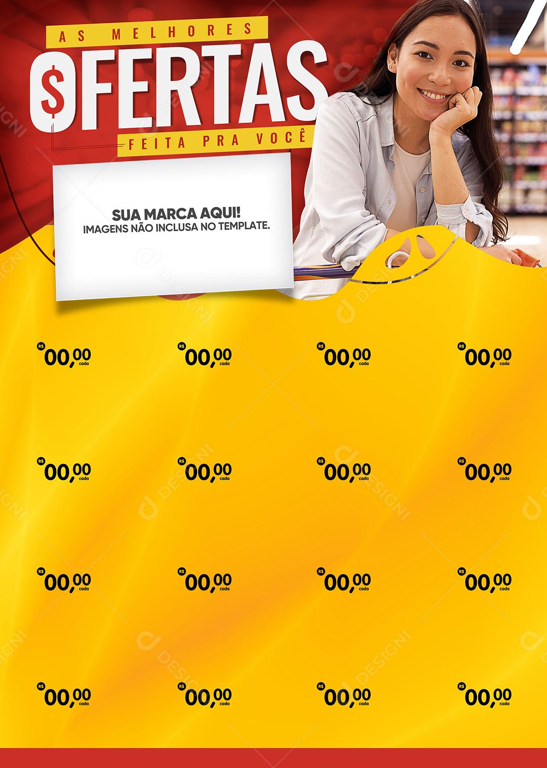 Encarte Social Media Supermercado As Melhores Ofertas Feita Pra Voçe PSD Editável