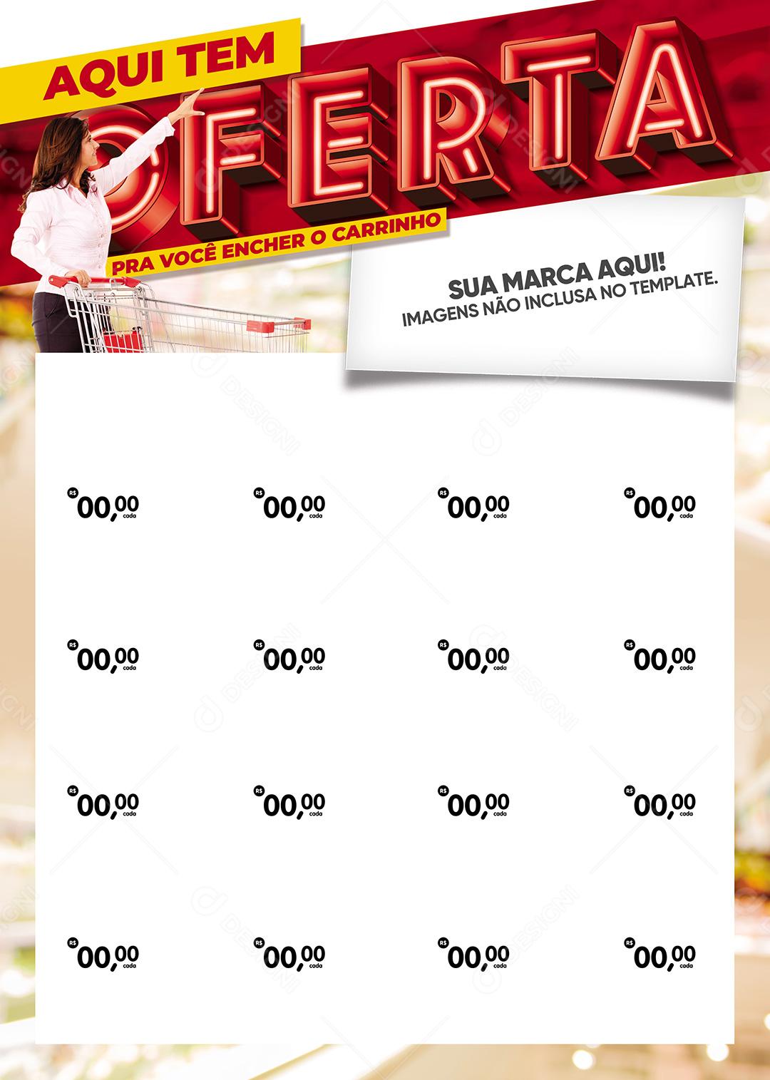 Encarte Social Media Supermercado Aqui Tem Ofertas PSD Editável