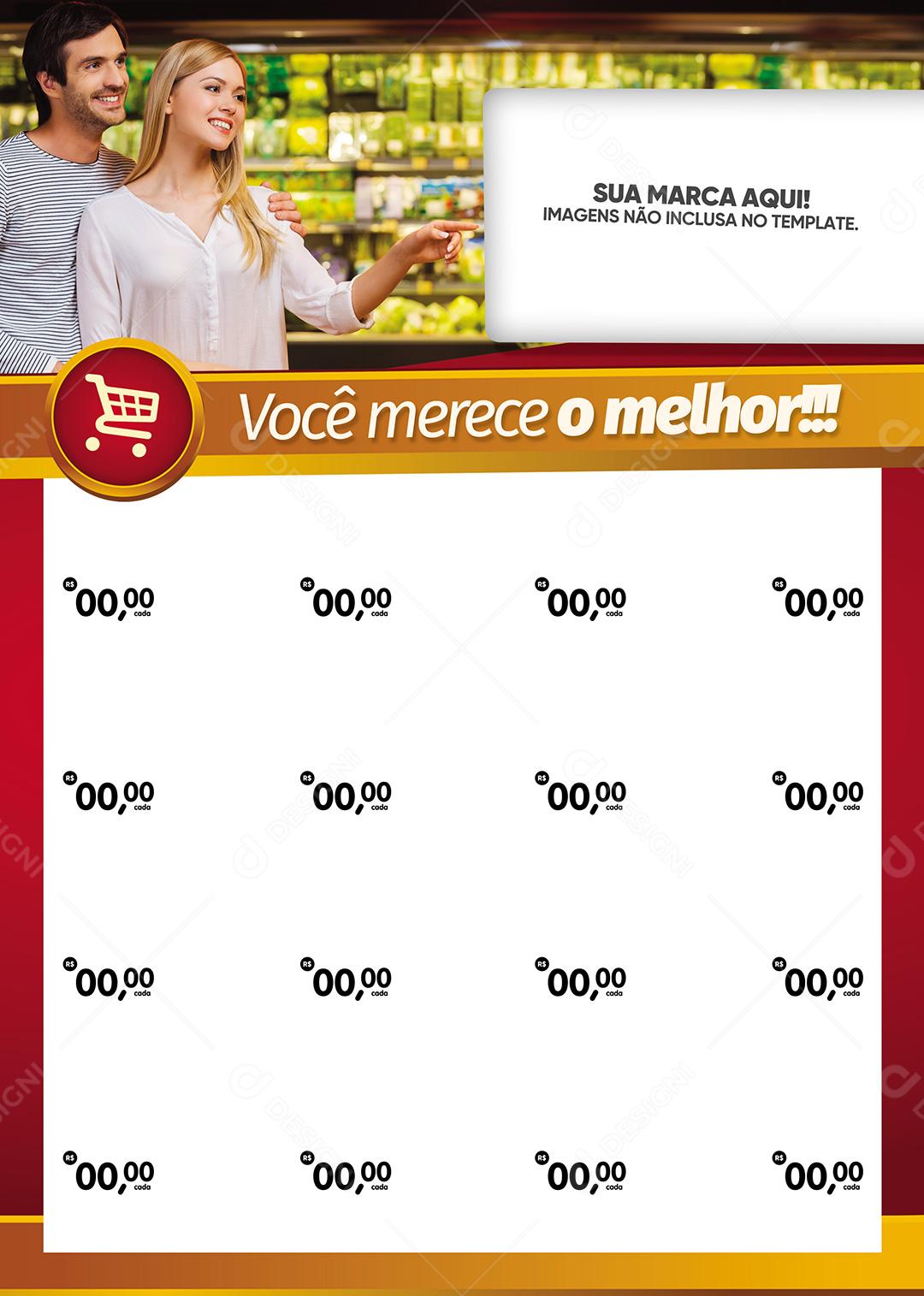 Encarte Social Media Supermercado Voçe Merece O Melhor PSD Editável