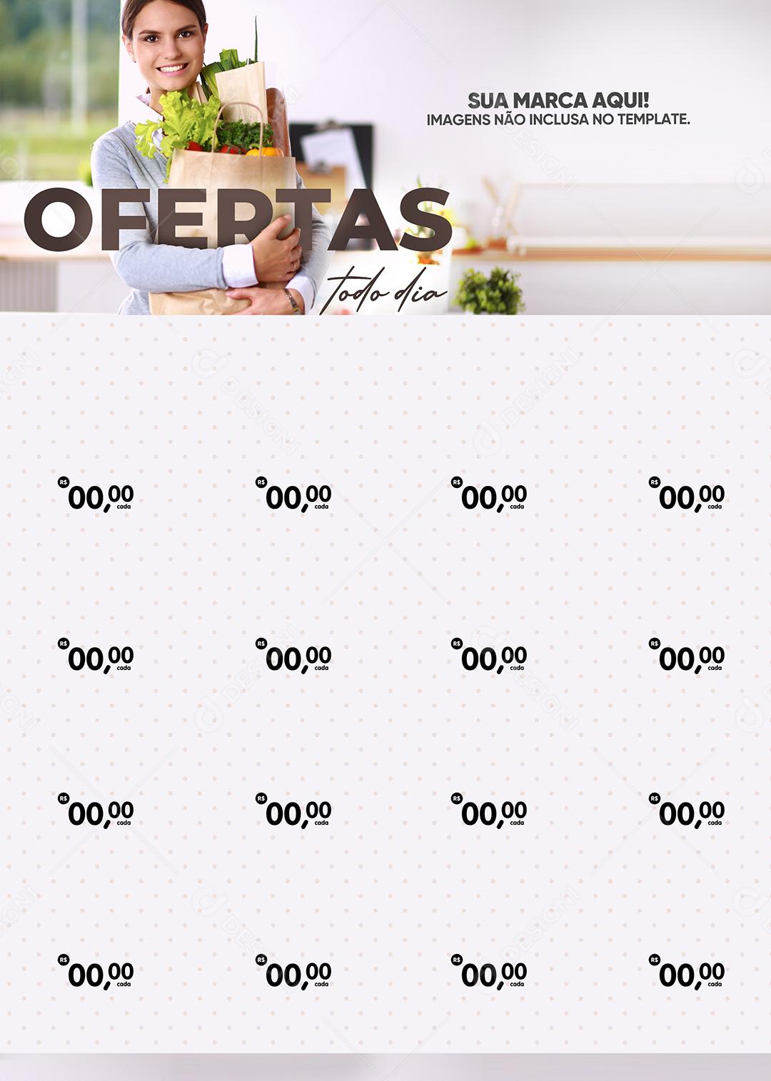 Encarte Social Media Supermercado Ofertas Todo Dia  PSD Editável