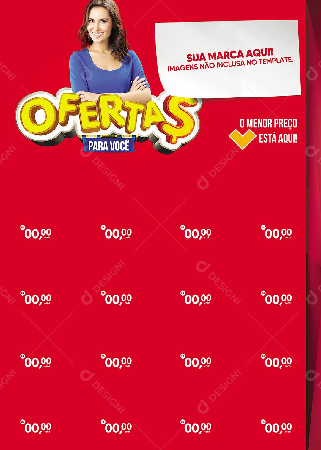 Encarte Social Media Supermercado Ofertas Para Voçe  PSD Editável