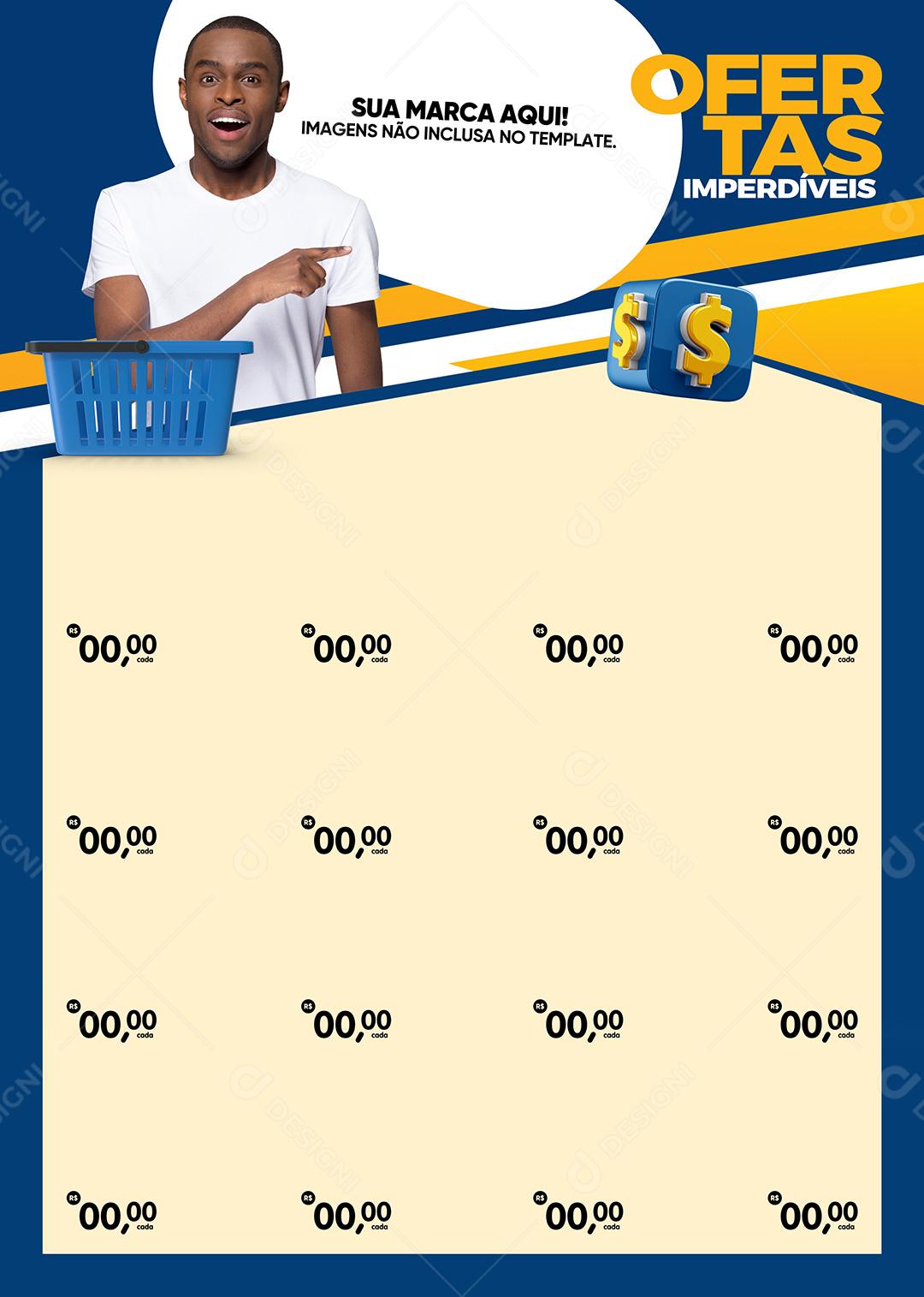 Encarte Social Media Supermercado Ofertas Imperdiveis PSD Editável