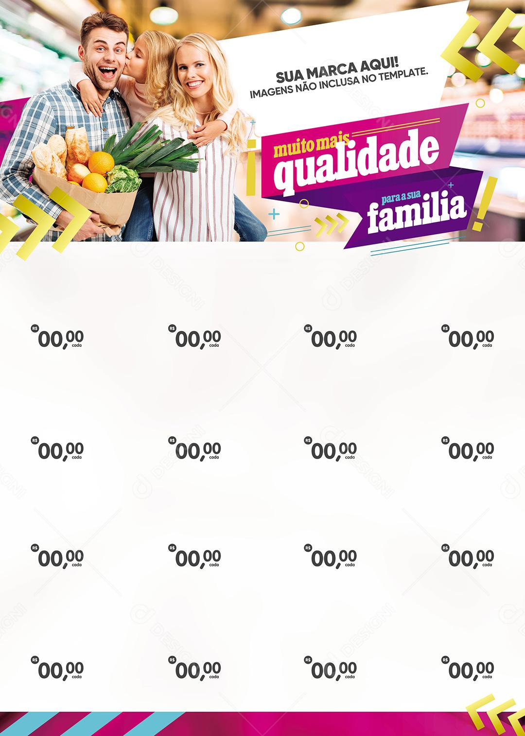 Encarte Social Media Supermercado Muito Mais Qualidade Para Sua Familia PSD Editável