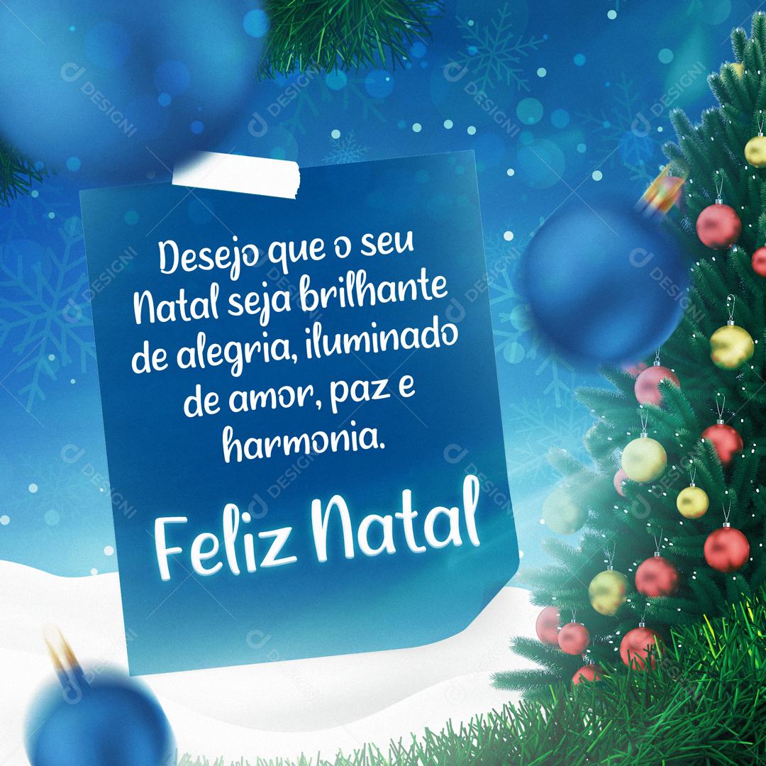 Desejo Que O Seu Natal Seja Brilhante De Alegria Social Media PSD Editável
