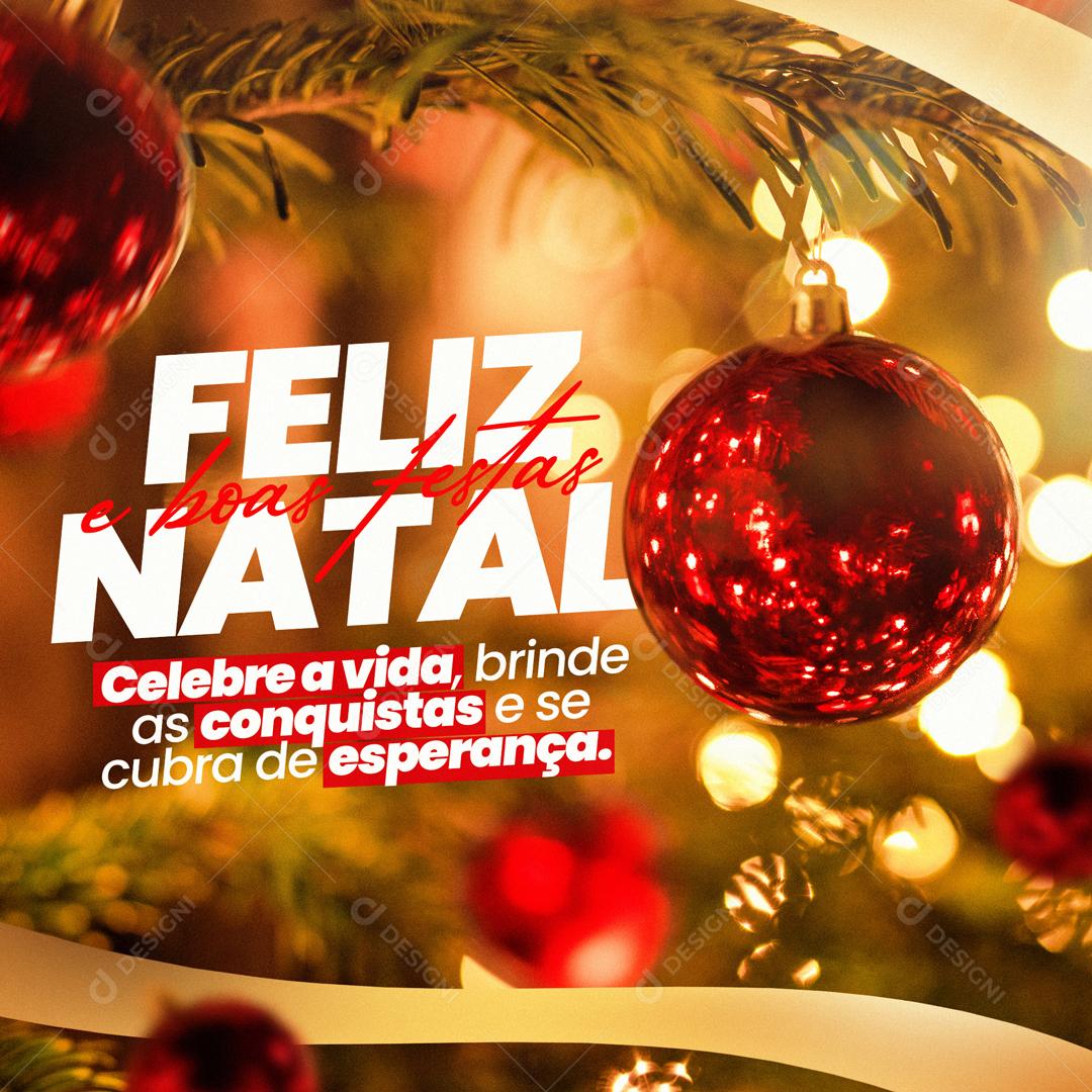 Feliz Natal Celebre A Vida Brinde As Conquistas Social Media PSD Editável