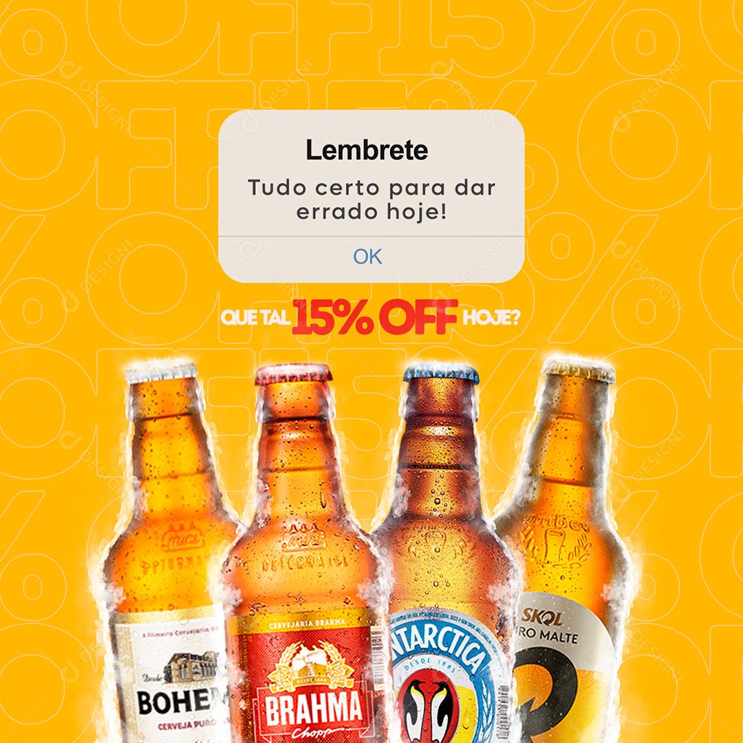 Post Cerveja Lembrete Social Media PSD Editável