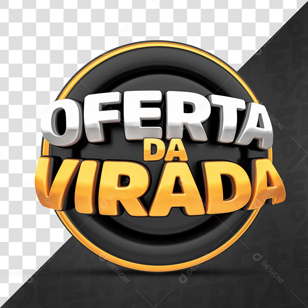 Oferta da Virada Selo 3D Para Composição PSD